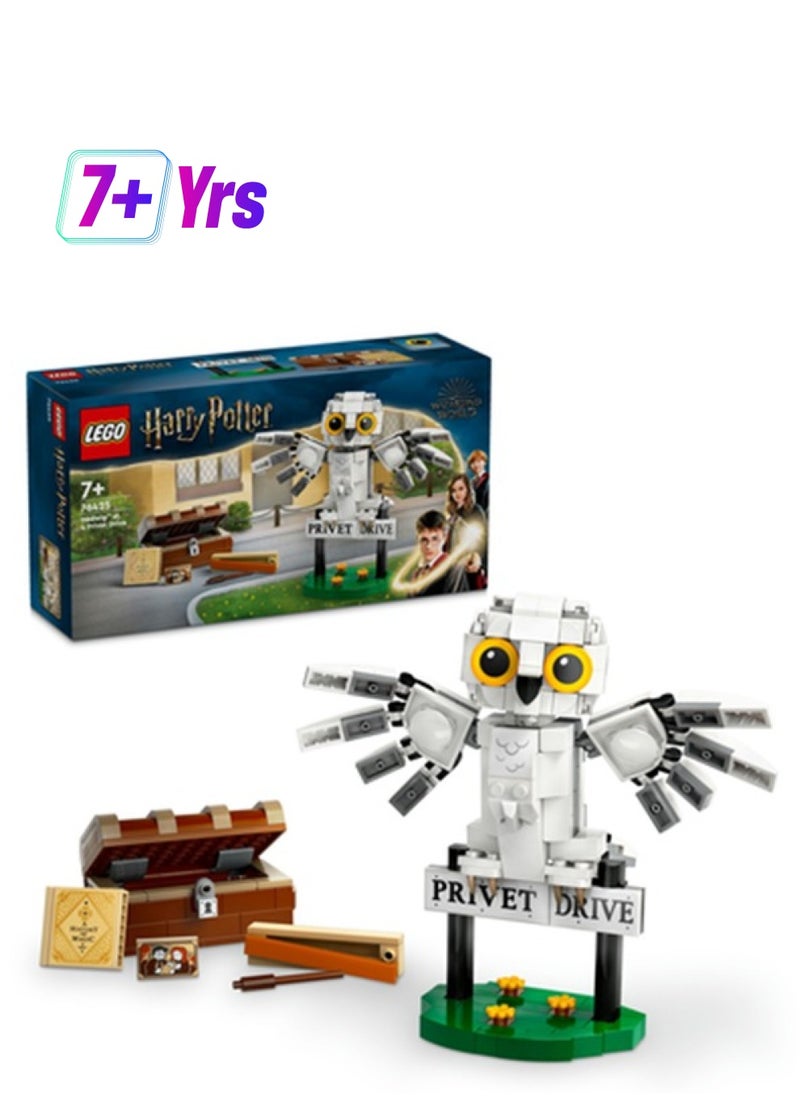 LEGO 76425 Harry Potter Hedwig At 4 Privet Drive, Buildable Fantasy Toy For Kids With An Owl Figure, Independent Play, Small Treat Gift Idea For Girls, Boys And Any Fan Aged 7 Plus (337 Pieces)  - Image 1