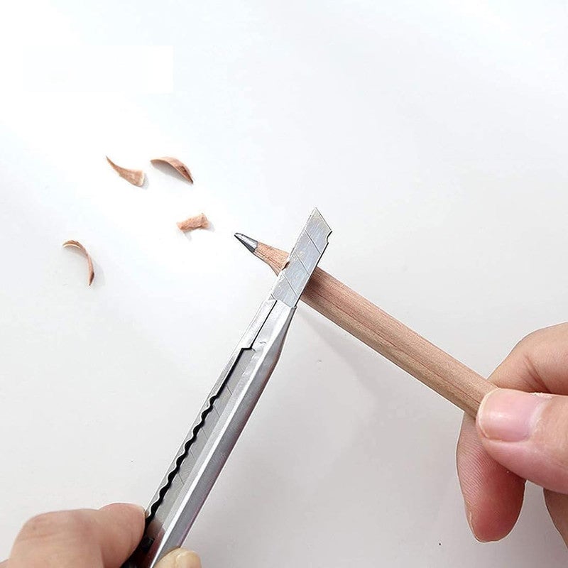 9mm Heavy Duty Snap-Off Blade Utility Knife – Precision Cutter for Cardboard, Paper, Plastic and Craft Projects, Retractable Blade Box Cutter with Secure Lock, Durable Cutting Tool for Office, Warehouse and DIY Use - Image 4