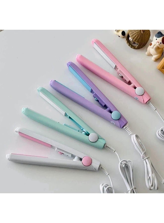 Mini Ceramic Hair Straightener 160°C for Travel, Kids & Hijab Styling – Multi Color - Image 2
