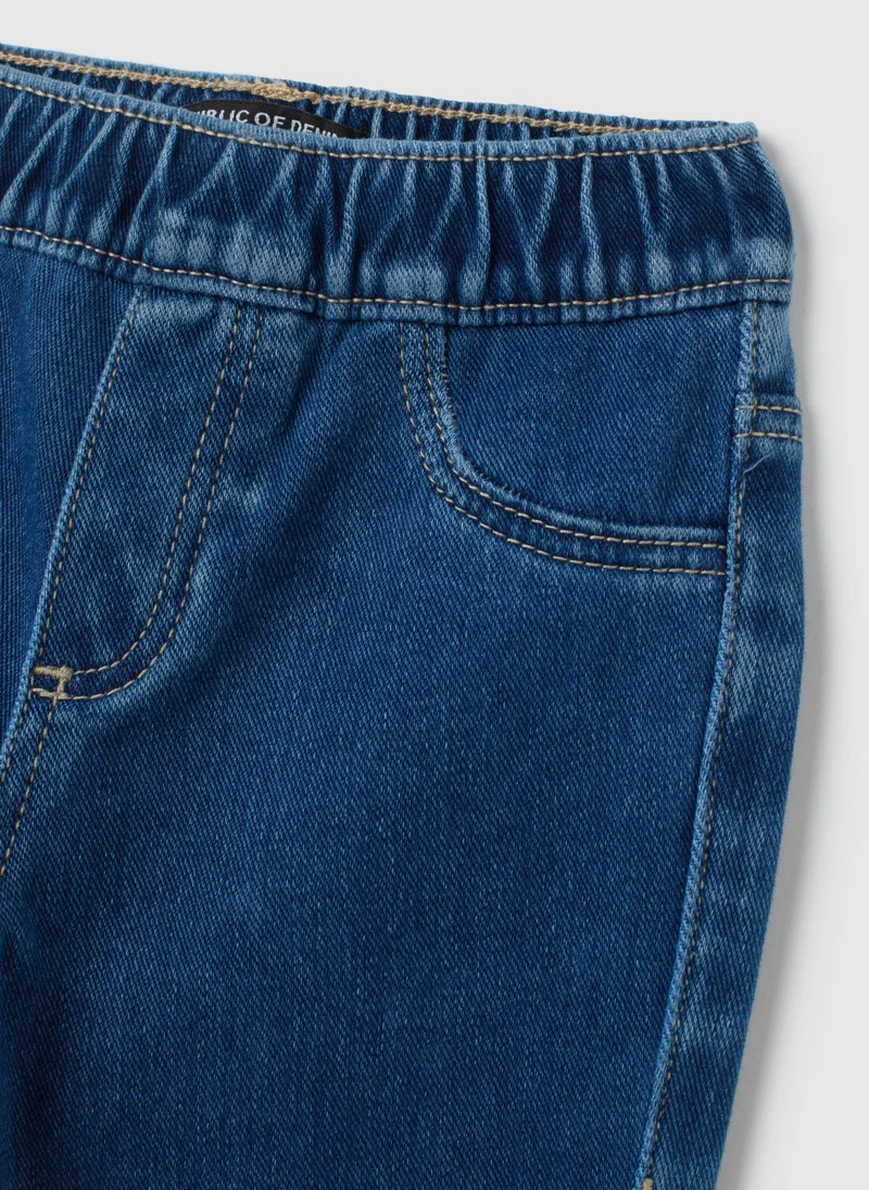 Ovs OVS Girls' Blue Flare Cotton Blend Jeggings