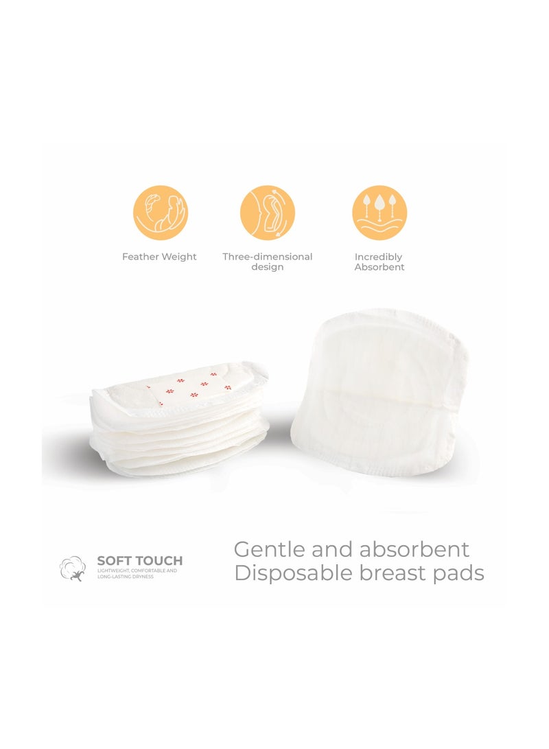 Nurtur Disposable Breast Pads for Nursing Mothers – Pack of 100 – Ultra-Thin, Leak-Proof, Individually Wrapped, Soft & Breathable with Honeycomb Quick-Absorb Design - Image 2
