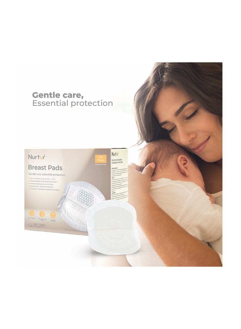 Nurtur Disposable Breast Pads for Nursing Mothers – Pack of 100 – Ultra-Thin, Leak-Proof, Individually Wrapped, Soft & Breathable with Honeycomb Quick-Absorb Design - Image 4