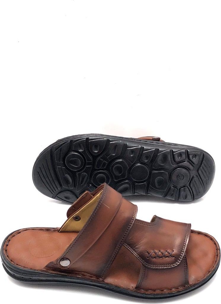 Derilax Genuine Leather Full Orthopedic Massage Men's Slippers  - Image 4