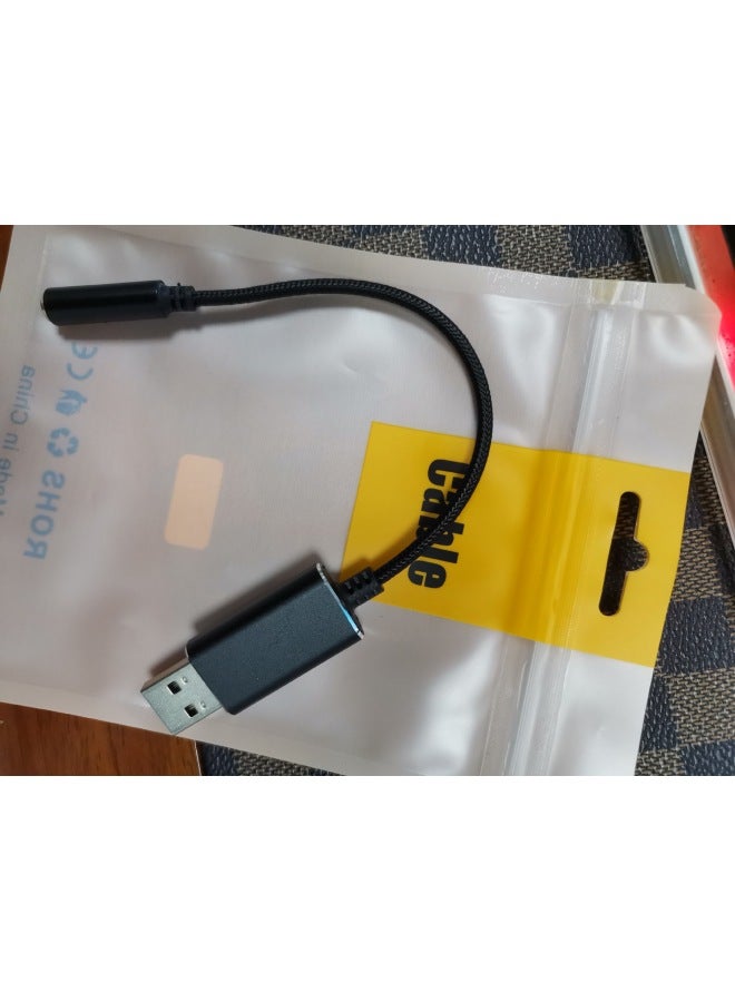 بطاقة صوت USB خارجية للكمبيوتر، ميكروفون سماعة رأس متكامل، لا تحتاج إلى تعريفات، بطاقة صوت مستقلة لأجهزة الكمبيوتر المكتبية والمحمولة - Image 1