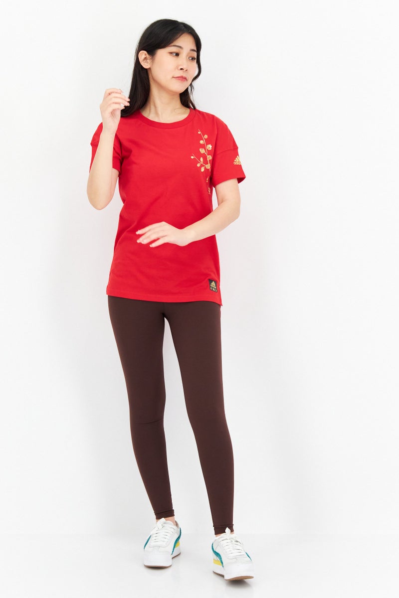 Adidas Women Sportswear Fit Training Top, Red - Image 4