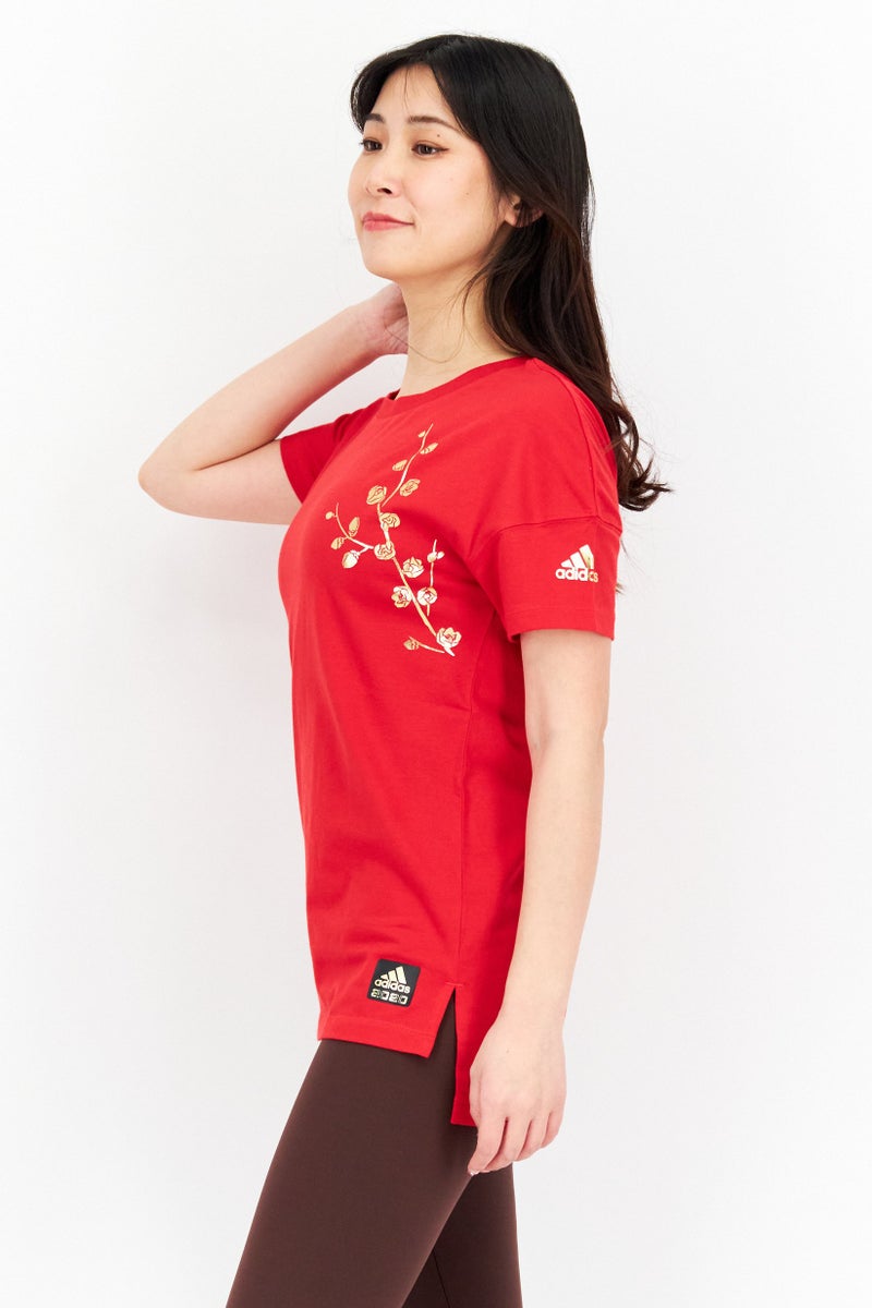 Adidas Women Sportswear Fit Training Top, Red - Image 2