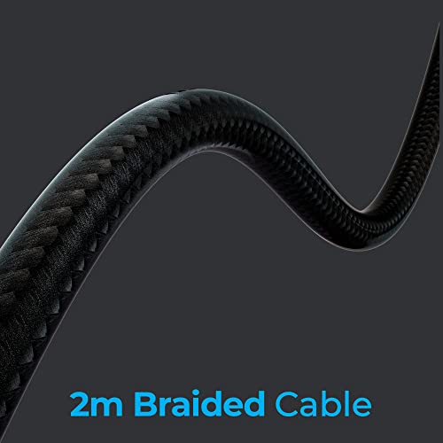Zebronics Jet Premium Wired Gaming On Ear Headphone with LED Light for earcups, 40mm Neodymium Drivers, 2 Meter Braided Cable, Flexible mic, Suspension Headband, 3.5mm + USB Connector (Black + Blue) - Image 4