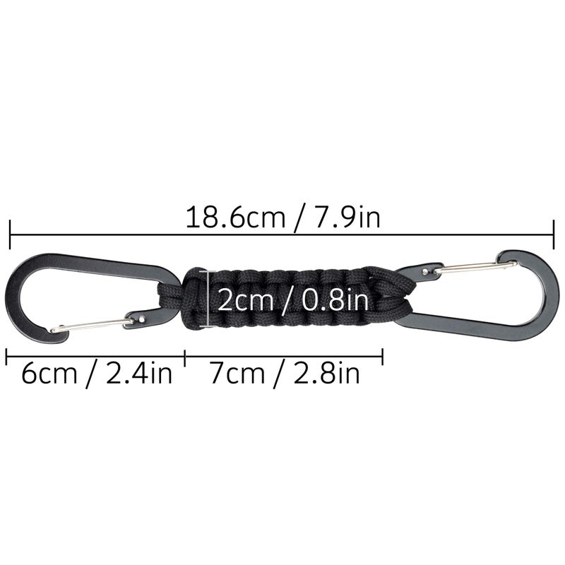 EOTW Carabiner Keychain, Small Carabiner Clip with Paracord Keychain Mini Aluminum D Ring Key Organizer - Image 2