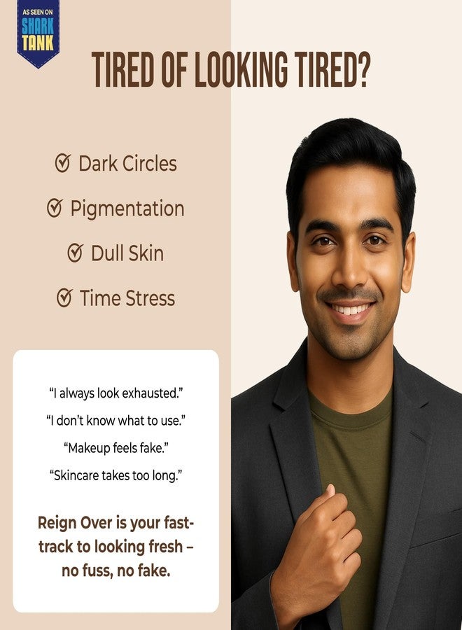 Yaan Man Reign Over Makeup Combo Set, Foundation, Under Eye Gel, Transformation Stick (Dark) - Image 5