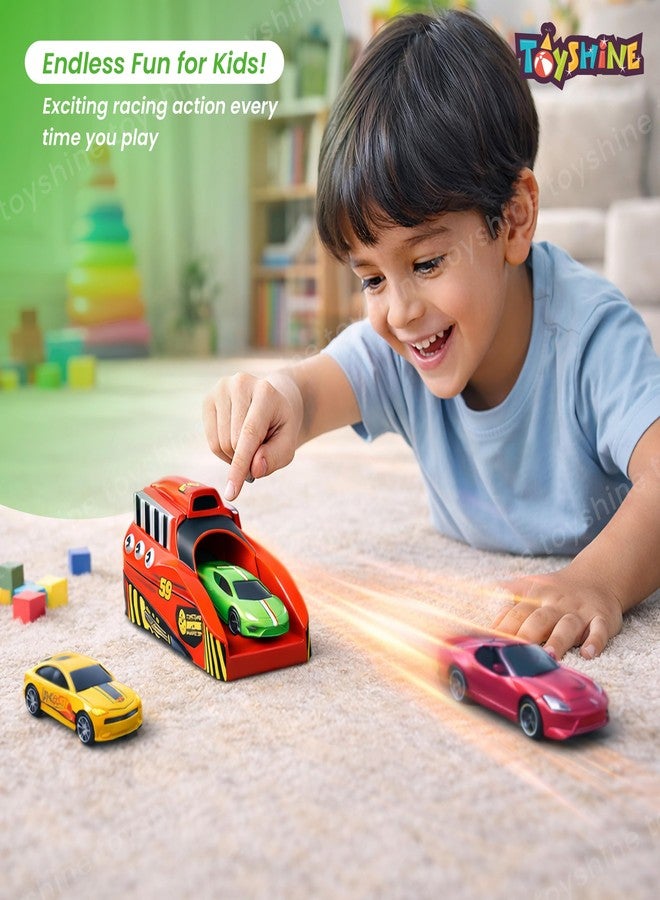 Toyshine Rapid Launcher Play Set Toy With 3 Die Cast Metal Cars Toddler Racing Car Quick Action Racing Set For Boys And Girls, Multicolor - Image 4