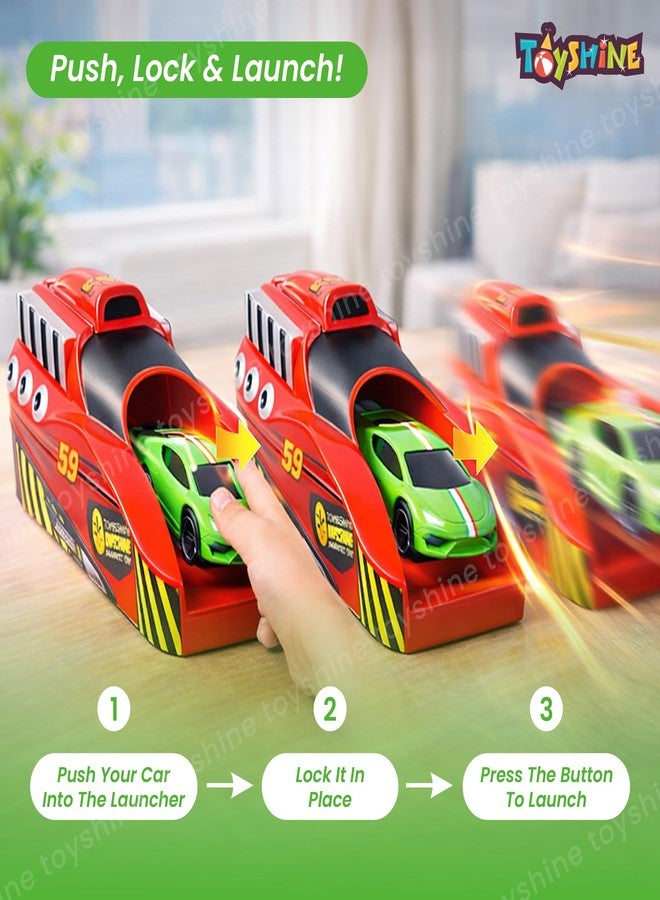 Toyshine Rapid Launcher Play Set Toy With 3 Die Cast Metal Cars Toddler Racing Car Quick Action Racing Set For Boys And Girls, Multicolor - Image 3