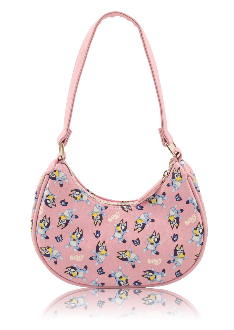 Fast Forward Bluey Hobo Handbag Purse for Girls | Official Crossbody Shoulder Bag with Adjustable Strap | Small PU Leather Toddler Purse, Preschool Handbag, Travel Tote, Everyday Mini Purse for Kids Ages 3+ - Image 1