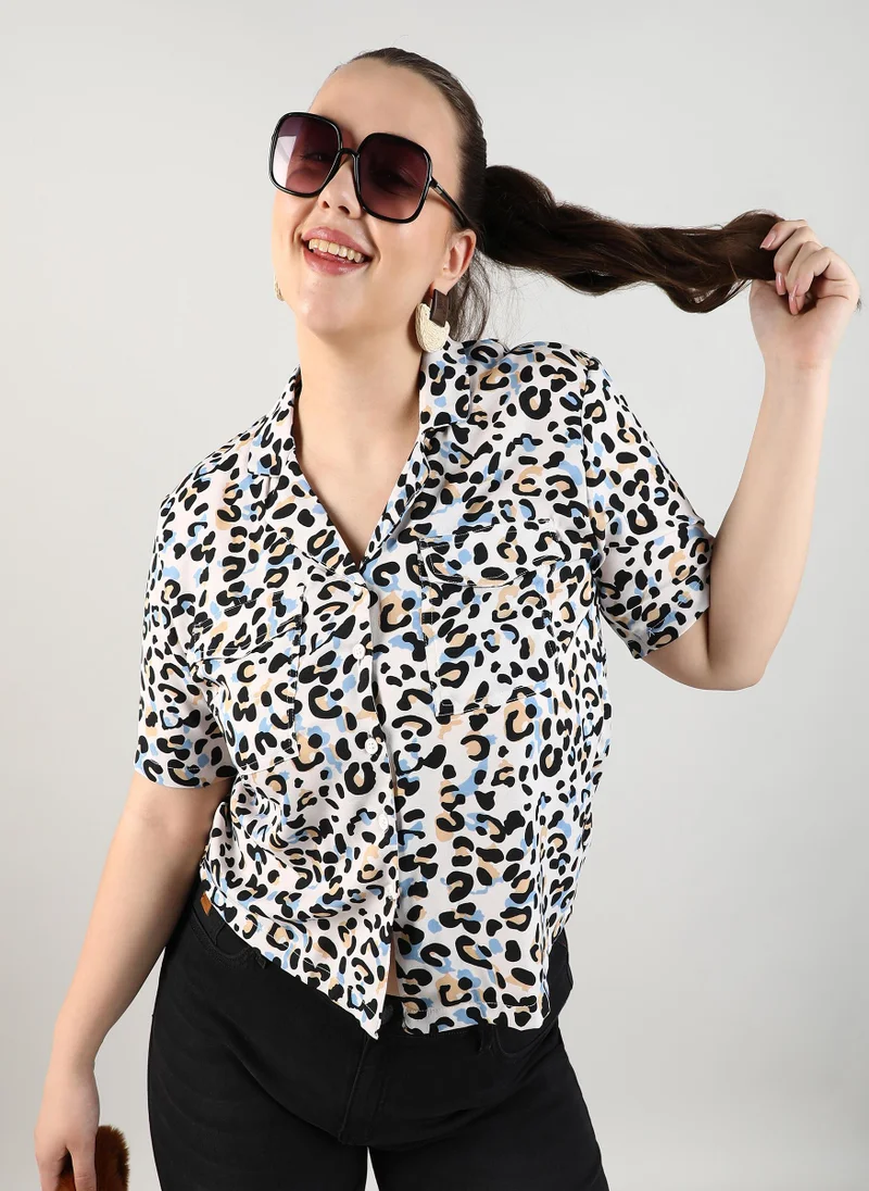 Instafab Plus Abstract Cheetah Shirt