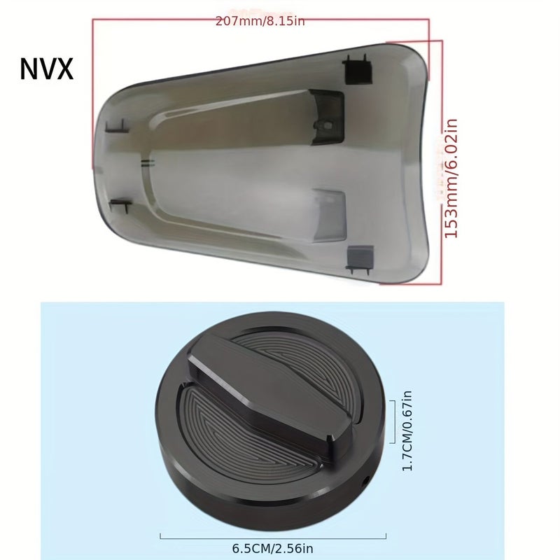 Brown NVX With Blue Fuel Tank Cap Protector and Oil Cap Cover - Image 3
