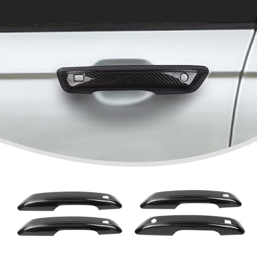 Linskip Door Handle Covers - Compatible with 2021-2024 Jeep Grand Cherokee L & 2022-2024 Jeep Grand Cherokee, Keyless Entry 4-Door (Black Carbon Fiber) - Image 1