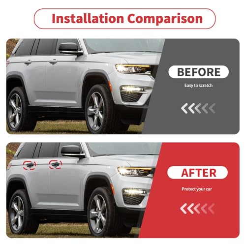 Linskip Door Handle Covers - Compatible with 2021-2024 Jeep Grand Cherokee L & 2022-2024 Jeep Grand Cherokee, Keyless Entry 4-Door (Black Carbon Fiber) - Image 2