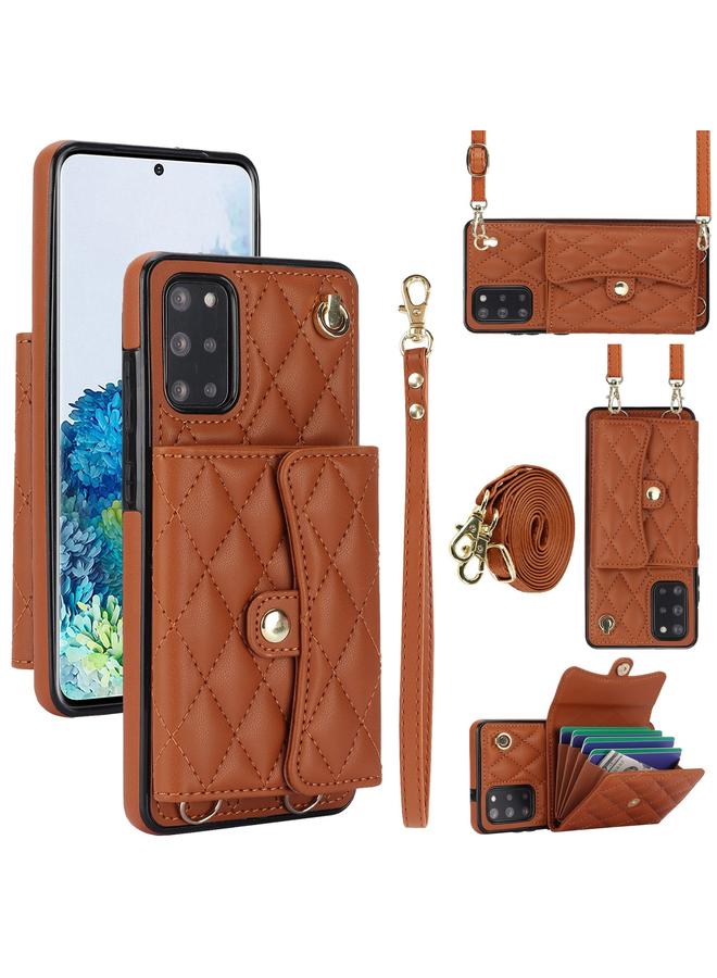 اس-توب جراب هاتف Samsung Galaxy S20 Crossbody Rhombic Horizontal Wallet Leather - Image 1
