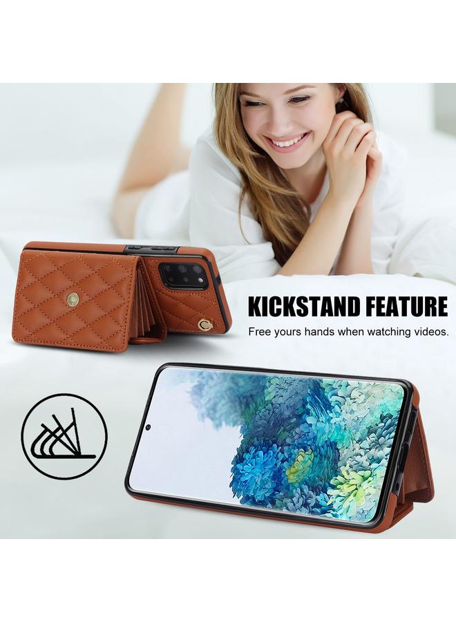 اس-توب جراب هاتف Samsung Galaxy S20 Crossbody Rhombic Horizontal Wallet Leather - Image 3