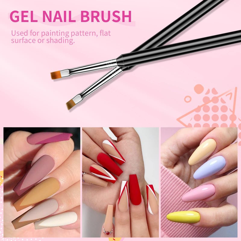 SAVILAND Nail Art Brushes Set - 6pcs Double-End Nail Art Tools Professional Nail Art Kit Dotting Tools Line Pen Painting Brushes for Gel Polish Nail Design French Manicure - Image 4