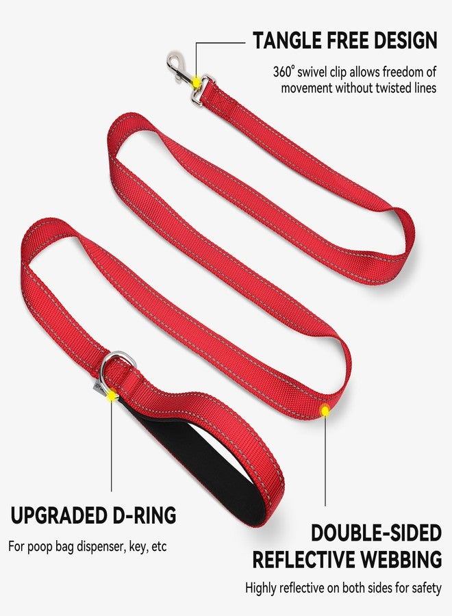 Joytale Dog Leash, 6 FT Double-Sided Reflective, Padded Handle Nylon Heavy Duty Leashes for Small Dogs Walking, Red - Image 5