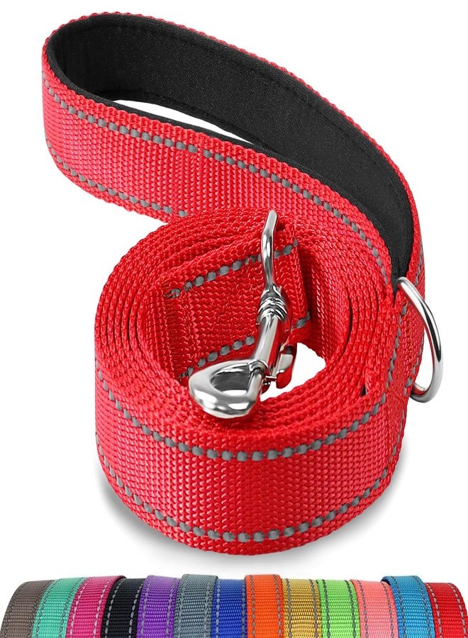 Joytale Dog Leash, 6 FT Double-Sided Reflective, Padded Handle Nylon Heavy Duty Leashes for Small Dogs Walking, Red - Image 1