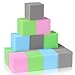 UHAPPYEE 48PCS 3Inch Foam Building Blocks for Kids Soft Lightweight Cubes for Play Areas Ball Pits and Safe IndoorOutdoor Fun BlueGreenGreyPink - Image 2