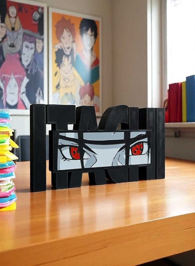 HOBIGO 3D Naruto Theme Itachi Uchiha Logo Table Top | Anime Uchiha Clan Symbol Showpiece | Akatsuki Desk Decor for Naruto Fans & Collectors - Image 3