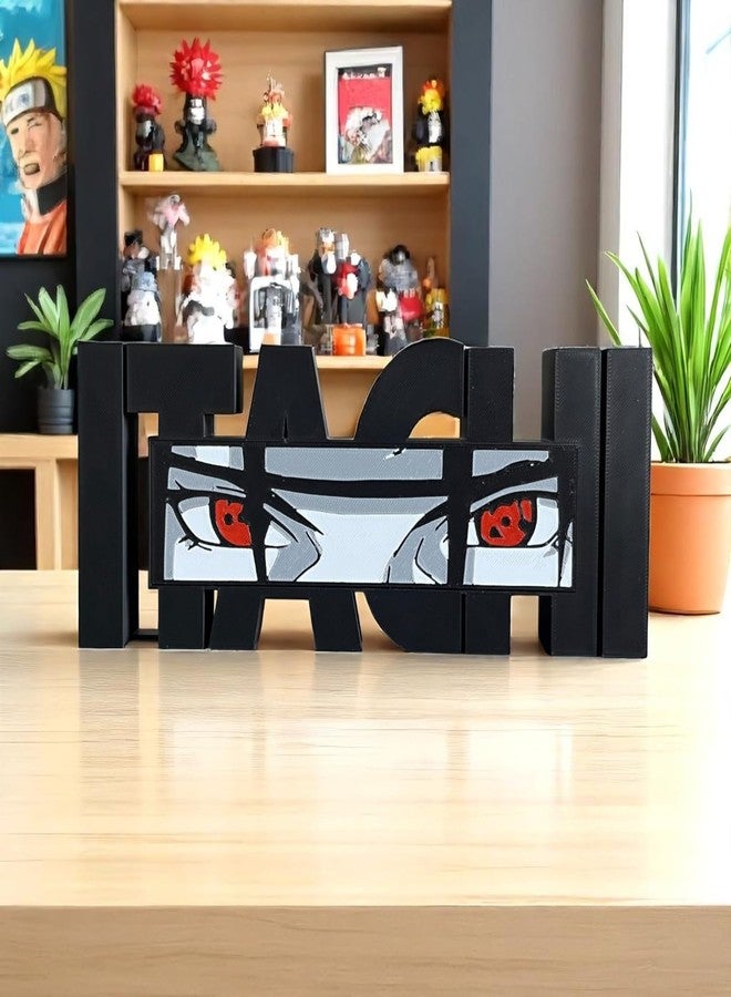 HOBIGO 3D Naruto Theme Itachi Uchiha Logo Table Top | Anime Uchiha Clan Symbol Showpiece | Akatsuki Desk Decor for Naruto Fans & Collectors - Image 1