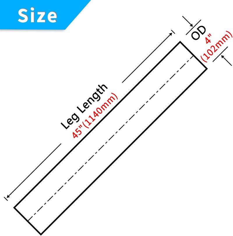 FGJQEFG 4 Inch Straight DIY Custom Mandrel Exhaust Pipe, 45 Inch Length, T304 Stainless Steel - Image 2