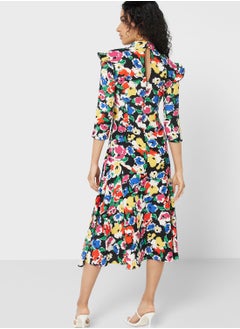 WAREHOUSE Floral Print Ruffle Dress  - Image 2