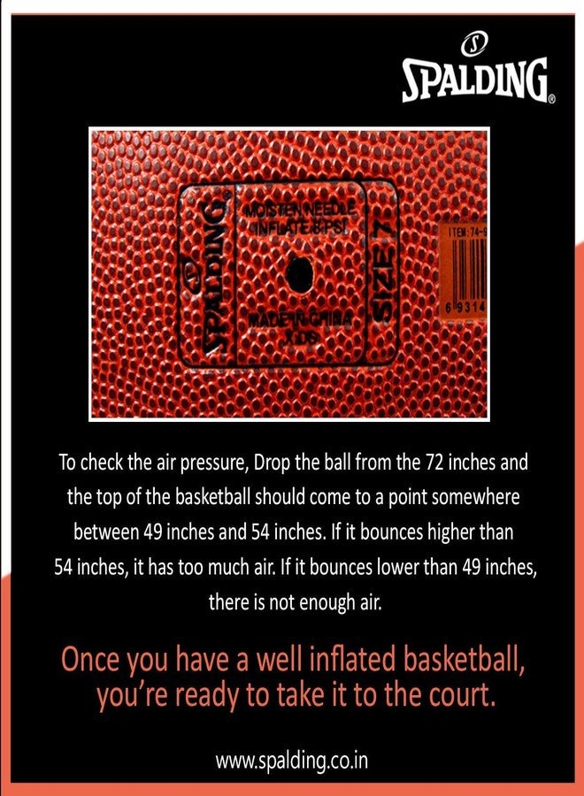 Spalding TF-50 Rubber Basketball with Air Pump - Image 4
