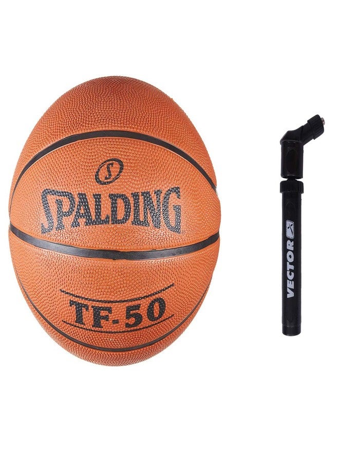 Spalding TF-50 Rubber Basketball with Air Pump - Image 2