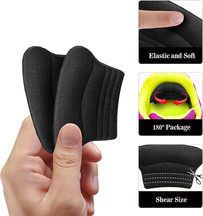 ChicAbode Kids Heel Grips 4 Pieces Self-Adhesive Heel Cushion Add Volume to Too Large Shoe InsertsPrevent Skin Rubbing and Blister Shoe Fit for Toddlers Girls and Boys Women (Black) - Image 3