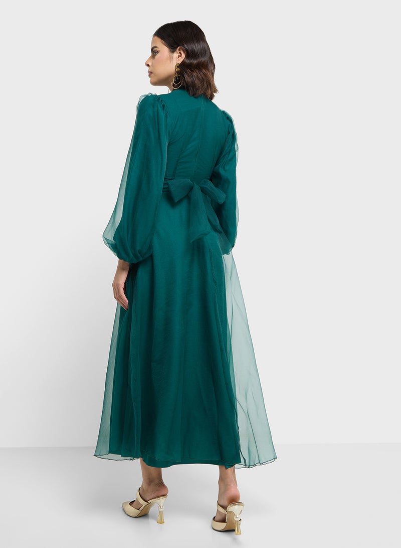 Khizana Belted Chiffon Dress - Image 2