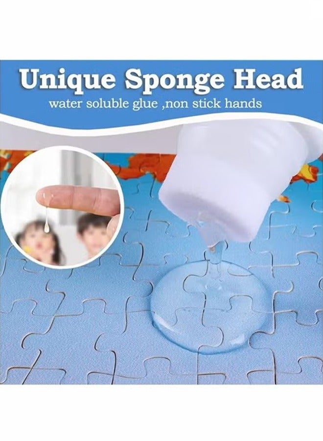 HY Puzzle Glue with Sponge Head, Jigsaw Puzzle Glue for Kids, Puzzle Glue Clear with Applicator, Water-Soluble Special Craft Puzzle Glue, Puzzle Saver for 1000/1500/3000 Pieces of Puzzle, 120ML  - Image 3