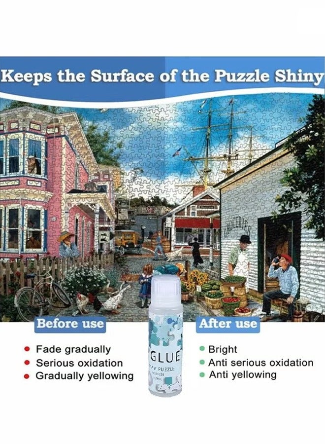 HY Puzzle Glue with Sponge Head, Jigsaw Puzzle Glue for Kids, Puzzle Glue Clear with Applicator, Water-Soluble Special Craft Puzzle Glue, Puzzle Saver for 1000/1500/3000 Pieces of Puzzle, 120ML  - Image 4