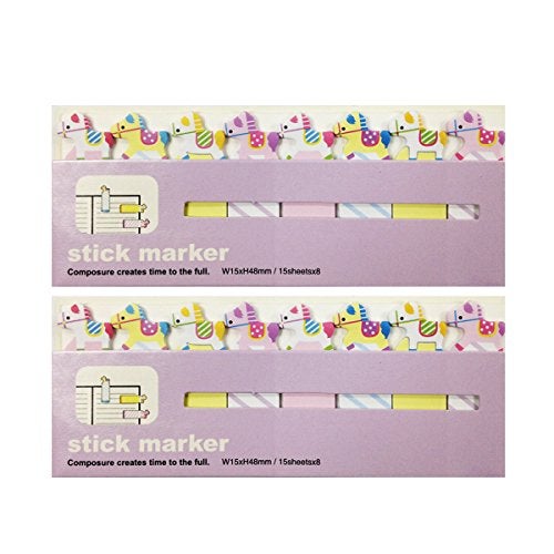 Wrapables® Bookmark Flag Tab Sticky Markers, Carousel Horses (Set of 2) - Image 3