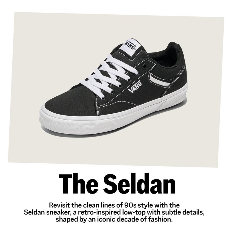 Vans Women's Seldan Shoe | Retro Tennis Inspired Sneakers for Fashion, Work & Everyday Wear, Mono Embroidery Walnut, 9.5 - Image 2