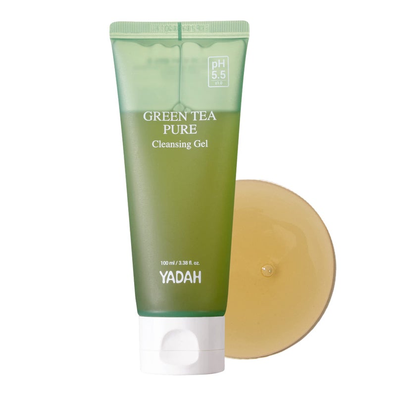 YADAH Green Tea Pure Cleansing Gel, 3.4 Fl Oz - pH Balanced Foaming Gel Cleanser Formulated with Natural Ingredients for Double Cleanse with Vegan Formula for Smooth, Gentle Face Wash - Image 1
