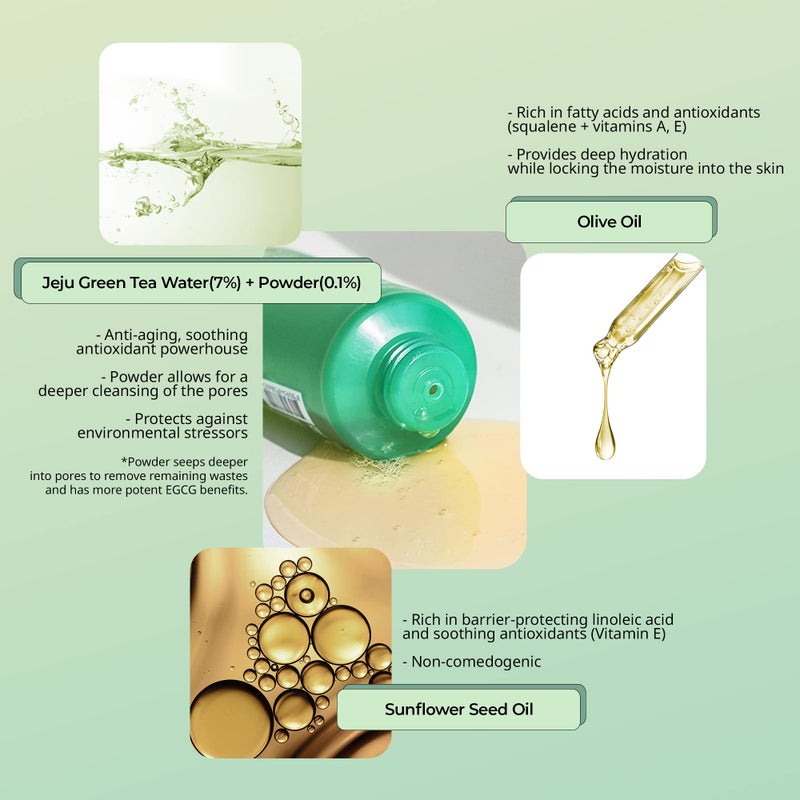 YADAH Green Tea Pure Cleansing Gel, 3.4 Fl Oz - pH Balanced Foaming Gel Cleanser Formulated with Natural Ingredients for Double Cleanse with Vegan Formula for Smooth, Gentle Face Wash - Image 4