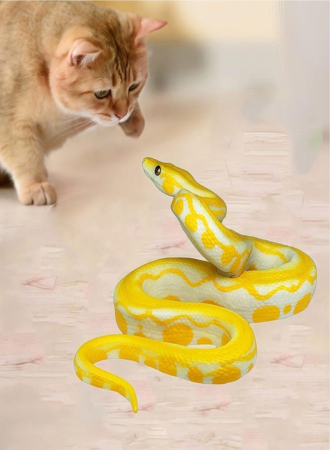 Higherbros Realistic Fake Snake Toy Rubber Gag Toys- Python Snake Action Figure for Halloween Prank Props, Fake Snake Scare Birds and Squirrels, Boa Constrictor Figurine Scary Prank Toys for Kids - Image 3