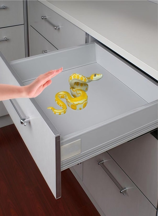 Higherbros Realistic Fake Snake Toy Rubber Gag Toys- Python Snake Action Figure for Halloween Prank Props, Fake Snake Scare Birds and Squirrels, Boa Constrictor Figurine Scary Prank Toys for Kids - Image 4
