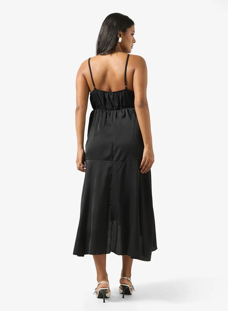 Ella Plus Strappy Dress With Ruffles