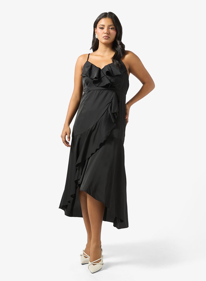 Ella Plus Strappy Dress With Ruffles - Image 1
