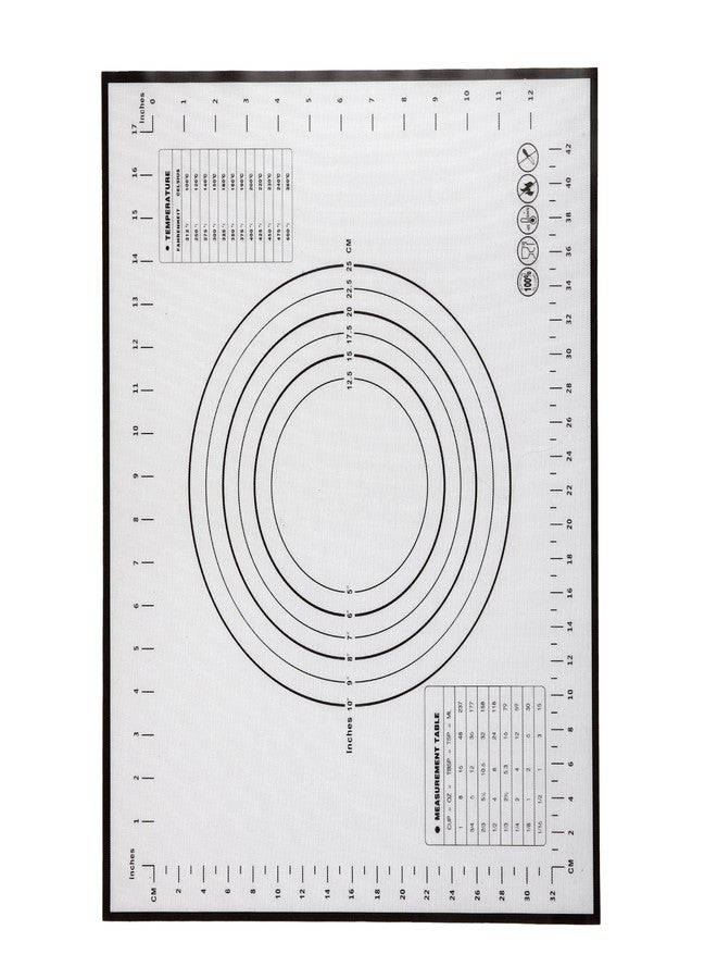 Cutting EDGE Silicone Baking Mat - Non Stick & Stretchable Ideal for Baking, Chapati Atta Kneading, Fondant, Thick and Large Rolling Mat with Measurments (Set of 1, Black- Color) - Image 1