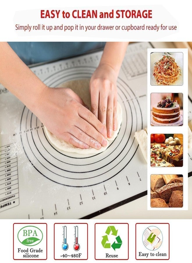 Cutting EDGE Silicone Baking Mat - Non Stick & Stretchable Ideal for Baking, Chapati Atta Kneading, Fondant, Thick and Large Rolling Mat with Measurments (Set of 1, Black- Color) - Image 2