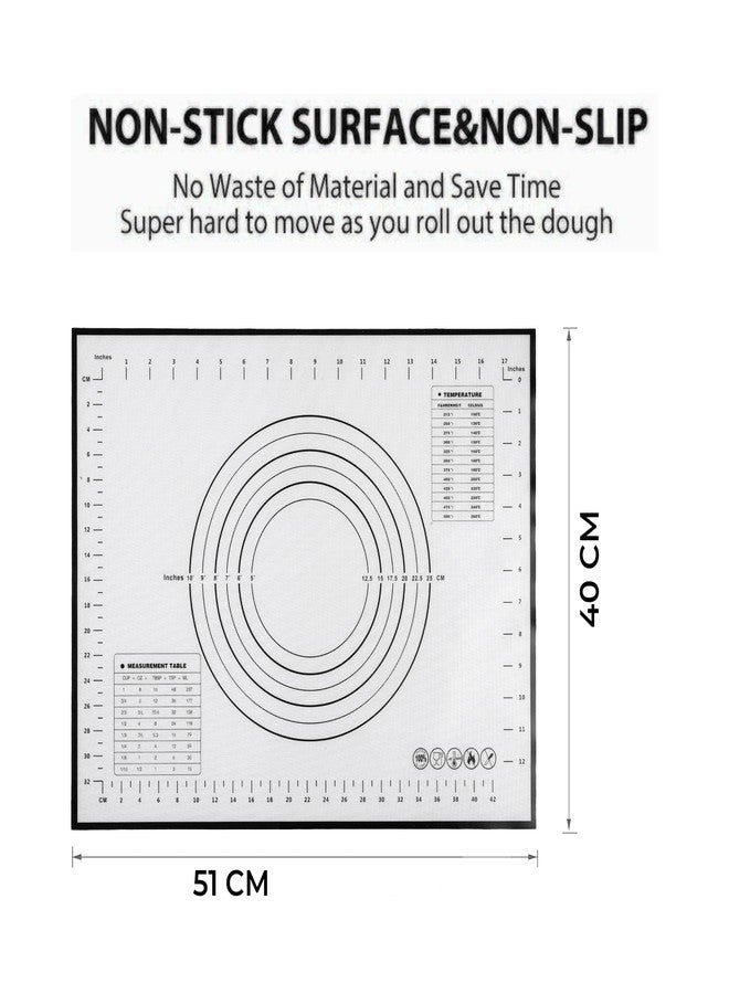Cutting EDGE Silicone Baking Mat - Non Stick & Stretchable Ideal for Baking, Chapati Atta Kneading, Fondant, Thick and Large Rolling Mat with Measurments (Set of 1, Black- Color) - Image 4