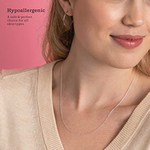 Kezef 1mm 925 Sterling Silver Necklace for Women | 16-36 inch long Silver, 18k Gold, Rose Gold Necklaces for Women - Made In Italy Real Cable Chain Jewelry | Dainty cadena de plata s925 para mujer - Image 2