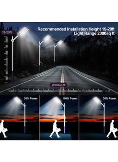 Lexton Lexton Solar LED Street Light 200W with Remote Control and Motion Sensor Cool White 6500k Beam Angle 160 Degrees Pack of 1  - Image 4