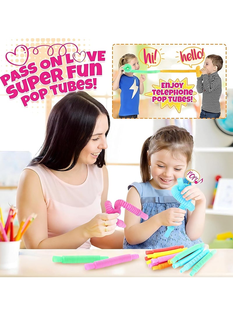 MAGIC VAULT 12 Pack Pop Tubes, Pop Tube Sensory Fidget Toy, Fine Motor Skills & Learning Toddler Toy, Stress Relief, Fun Pop Tubes, for Toddlers, Gift for Kids, Classroom Exchange Prizes - Image 3